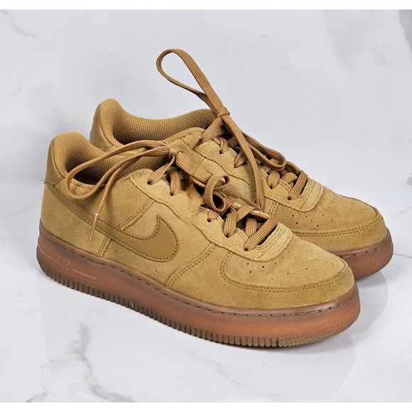 Nike Air Force 1 Low WB GS Wheat Gum Brown Suede Sneakers BQ5485-700 5.5Y/7Women